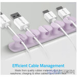 CO110 Cable Organizer Clips - 5 Bays, 4 Storage Compartments - Purple - Image 3